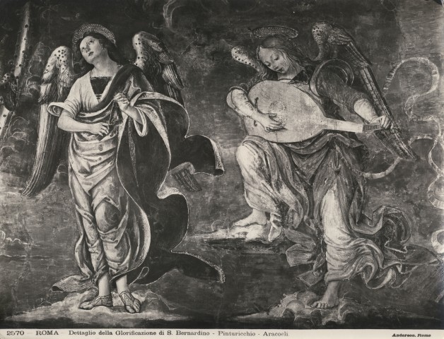 Anderson — Roma - Dettaglio della Glorificazione di S. Bernardino - Pinturicchio - Aracoeli. — particolare